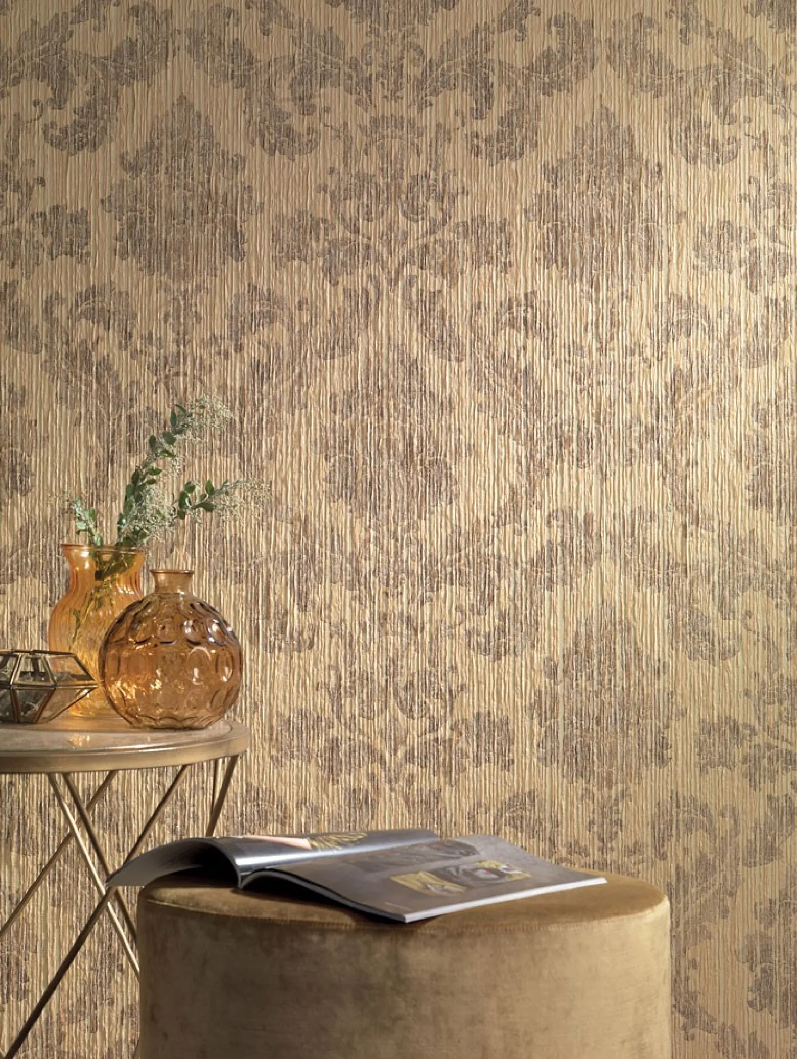 Tapete Barock Klassik Rasch Textil Papiergarn gelb 077864