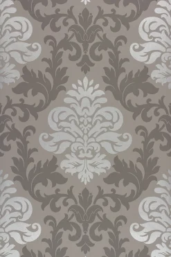 Tapete Barock Ornamente Lounge Glanz silber 148213