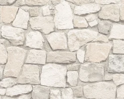 Tapete 3D Bruchsteinmauer creme 6924-29