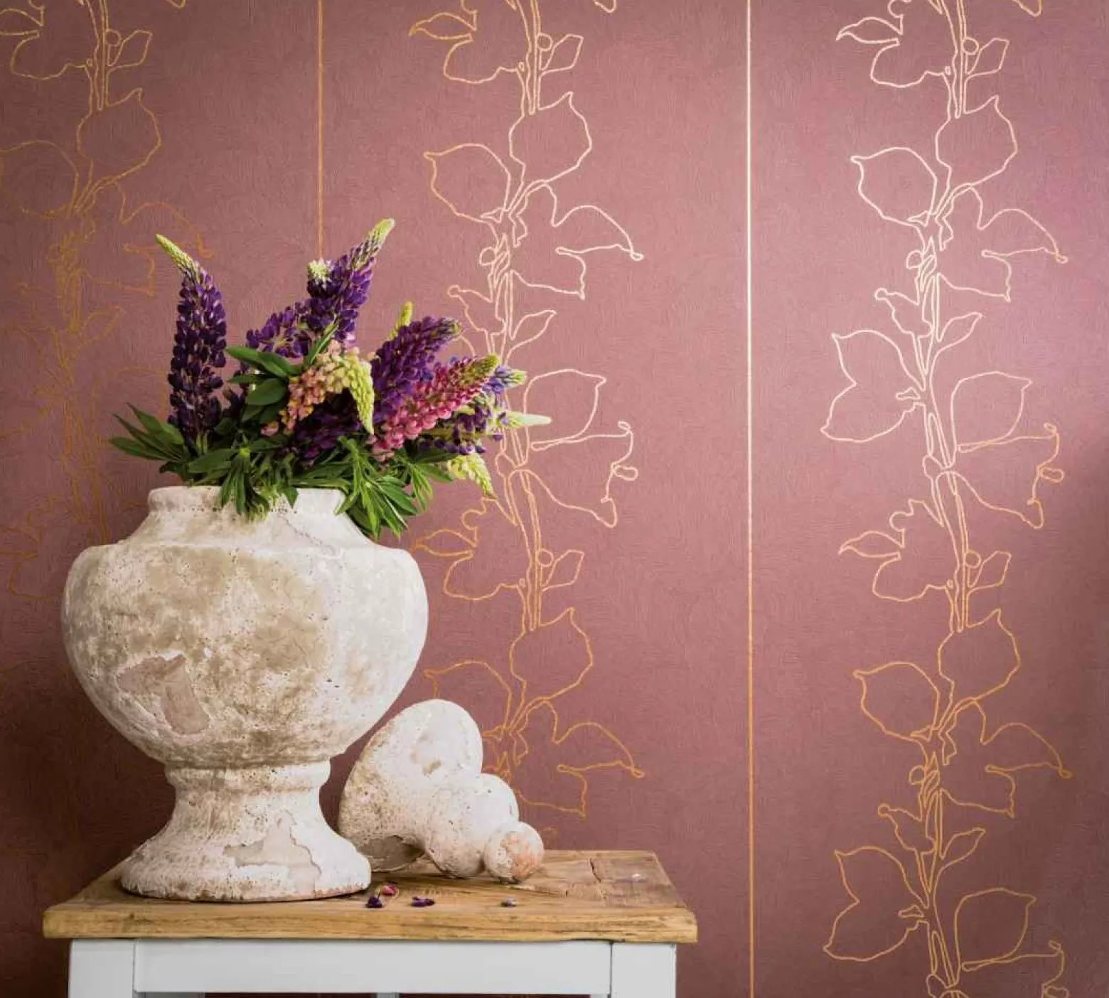 Tapete Floral Glanz rosa Marburg La Veneziana 57945