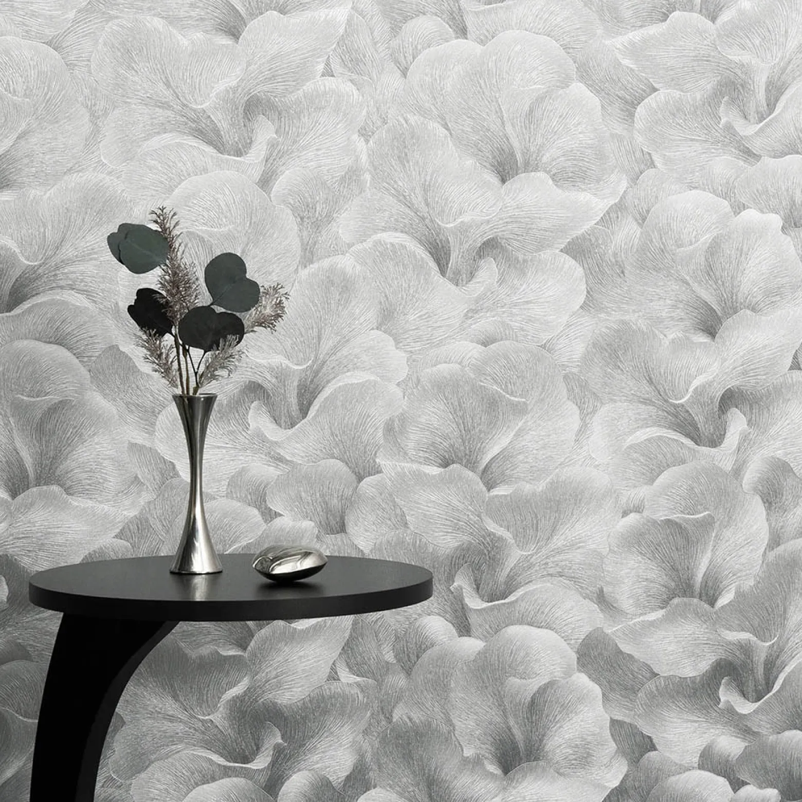 Tapete Guido Maria Kretschmer Floral Silber Metallic
