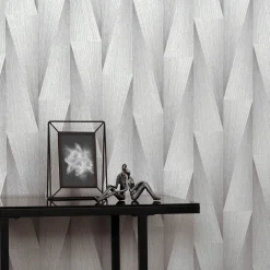 Tapete Guido Maria Kretschmer 3D-Effekt Silber Metallic