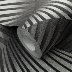 Tapete Guido Maria Kretschmer Fächer Schwarz Silber