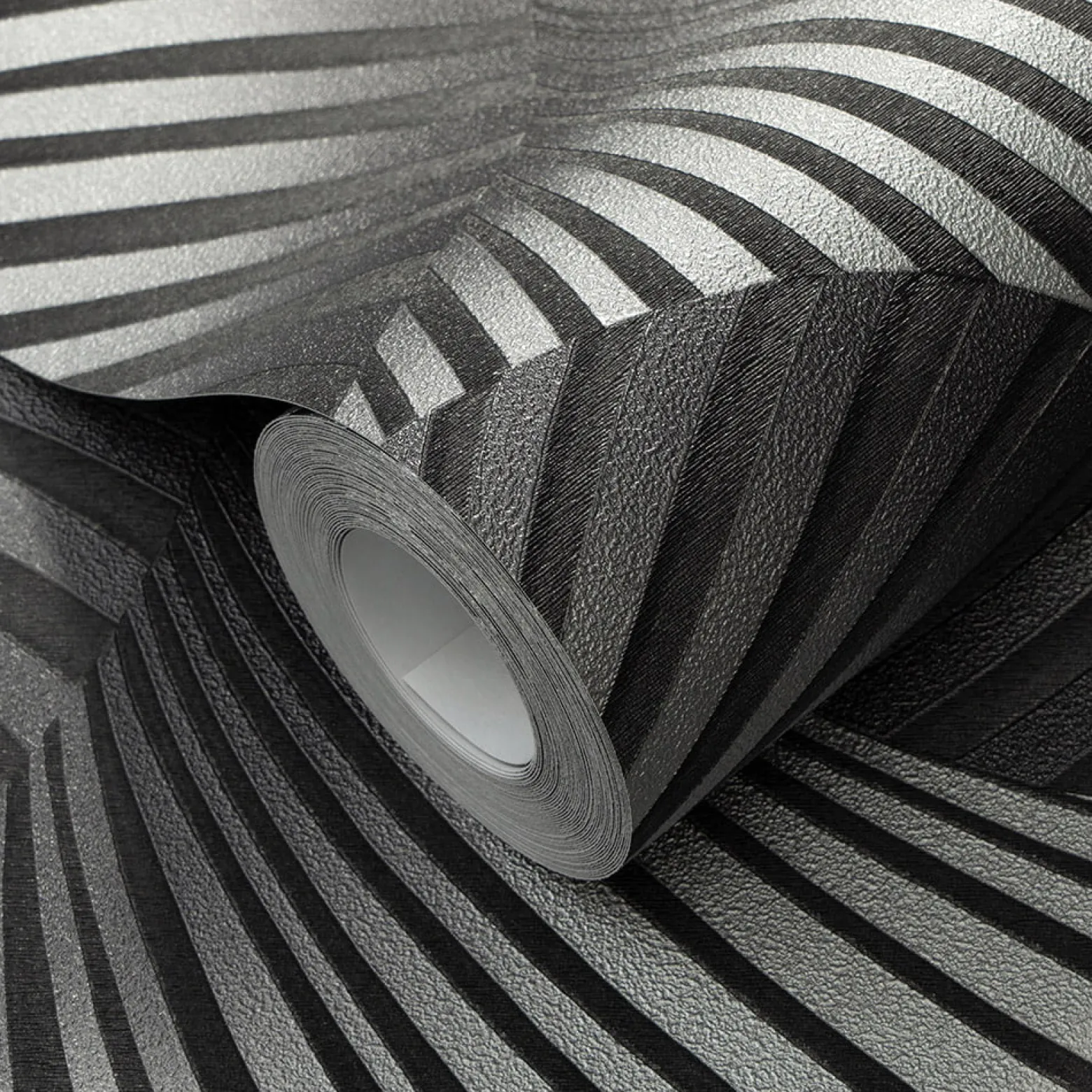 Tapete Guido Maria Kretschmer Fächer Schwarz Silber