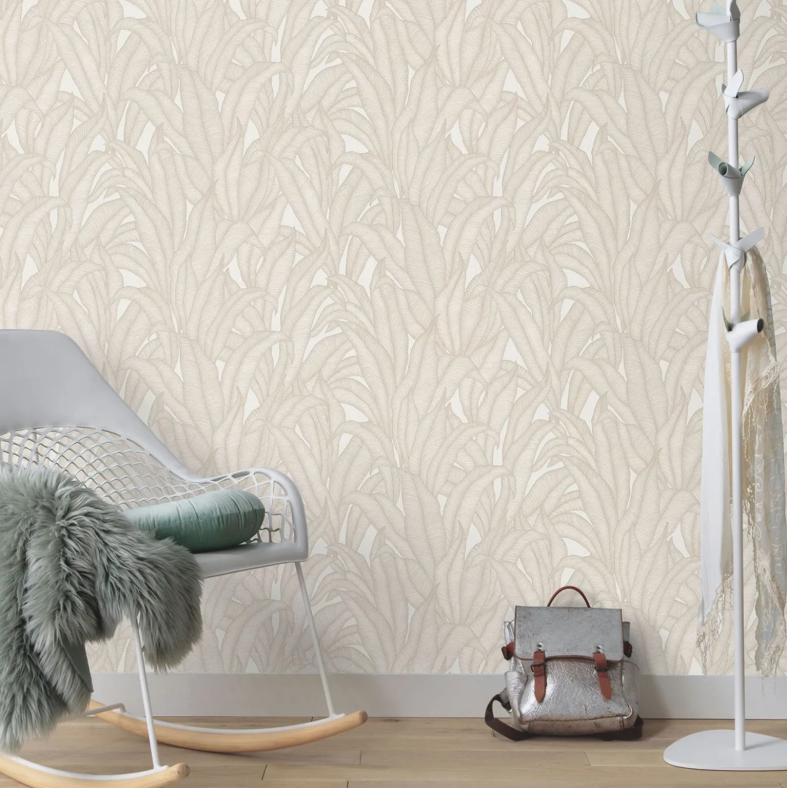 Tapete Guido Maria Kretschmer Blätter Creme Beige