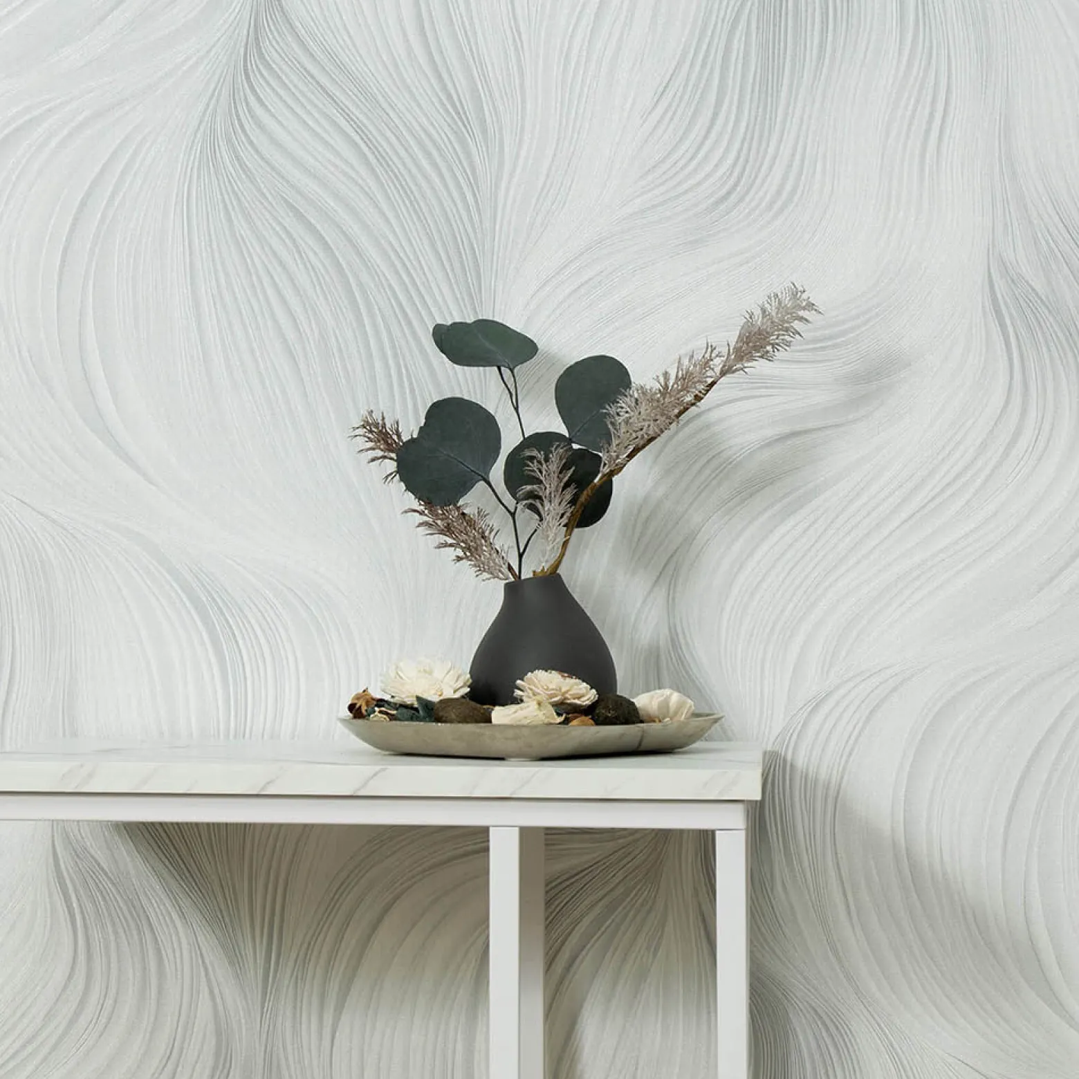 Tapete Guido Maria Kretschmer Wellen Grau Metallic