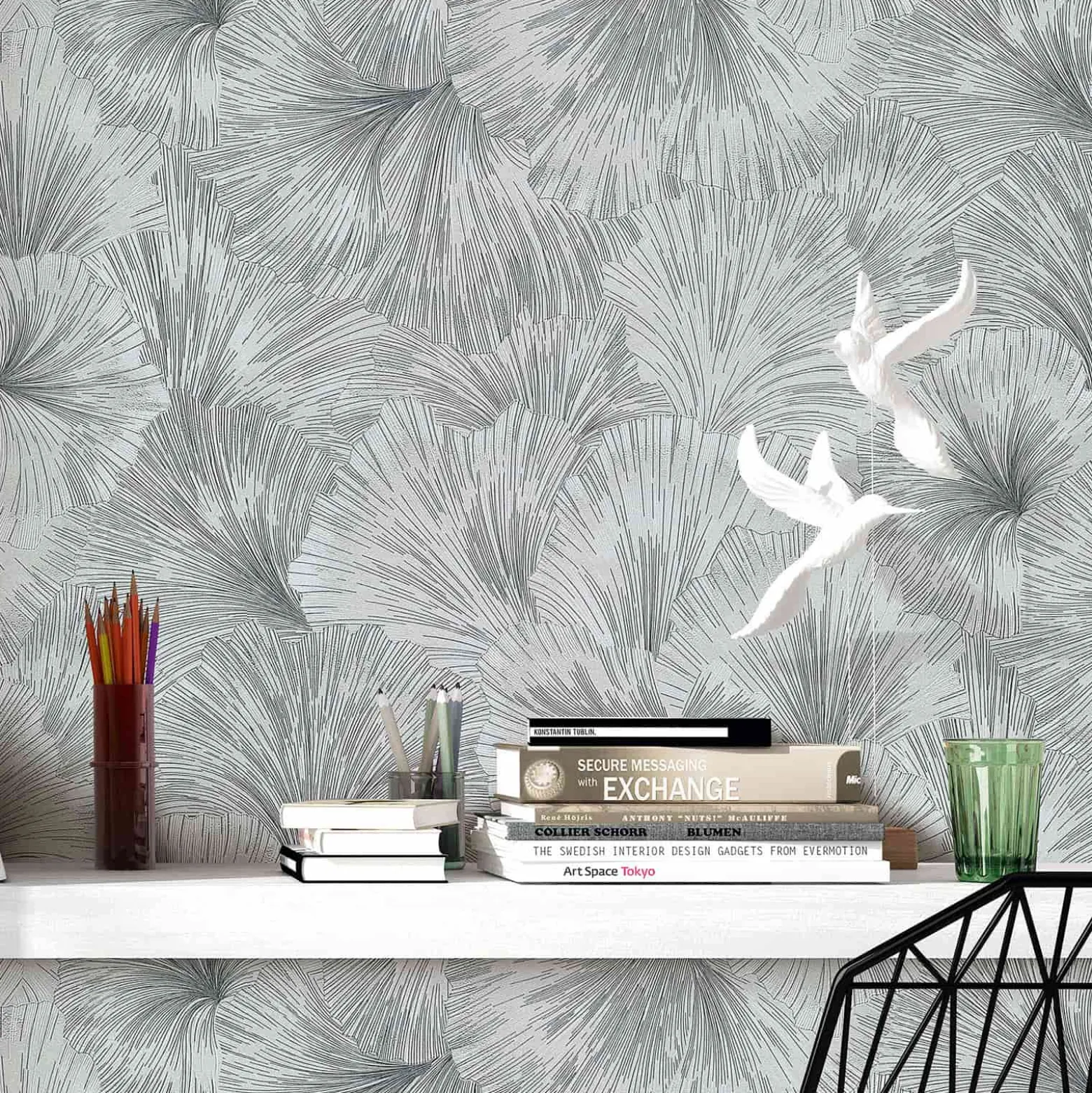 Tapete Guido Maria Kretschmer Floral Silber Metallic