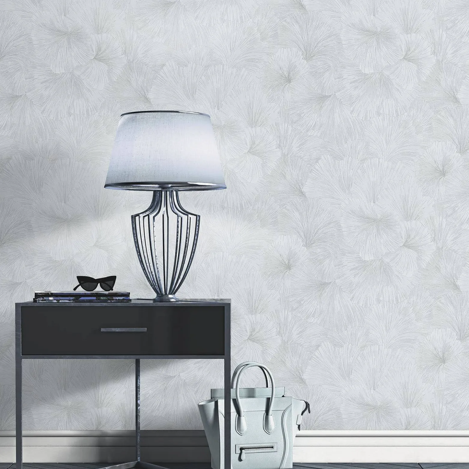 Tapete Guido Maria Kretschmer Floral Grau Silber