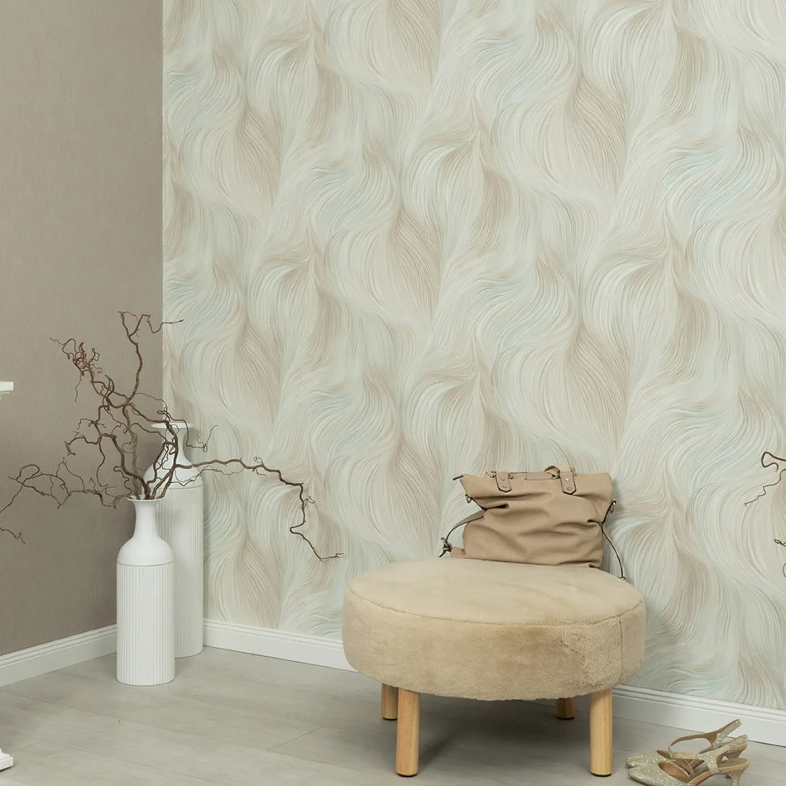Tapete Guido Maria Kretschmer Wellen Beige Türkis 10522-18