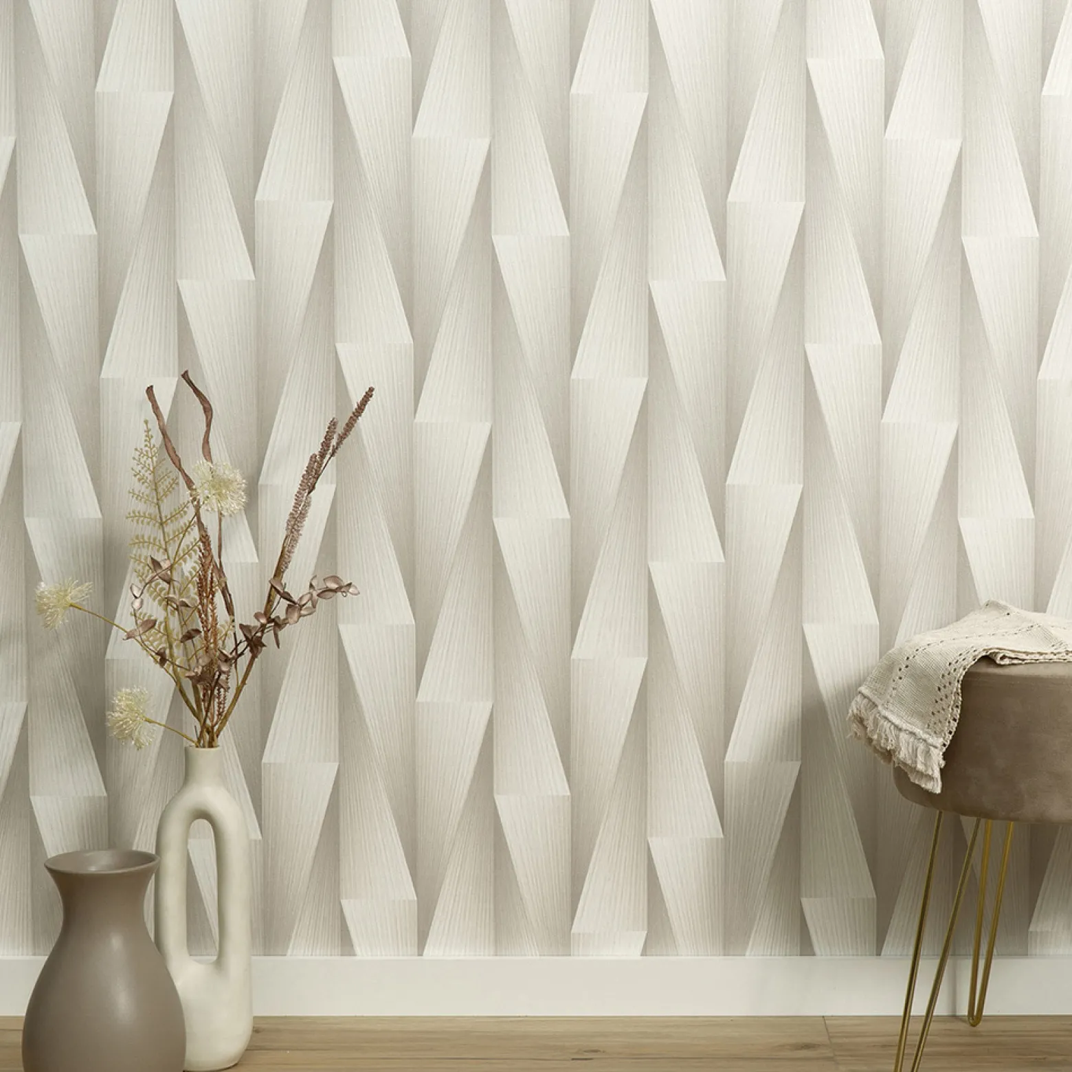 Tapete Guido Maria Kretschmer 3D-Effekt Creme Beige
