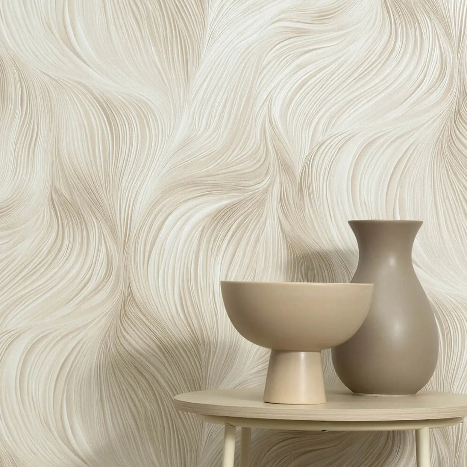 Tapete Guido Maria Kretschmer Wellen Beige Creme 10522-02