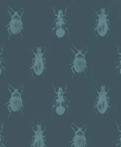 Tapete Käfer Insekt dunkelblau blau Rasch Textil 289533