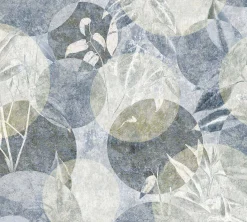 Tapete Kreise Blätter Guido Maria Kretschmer blau