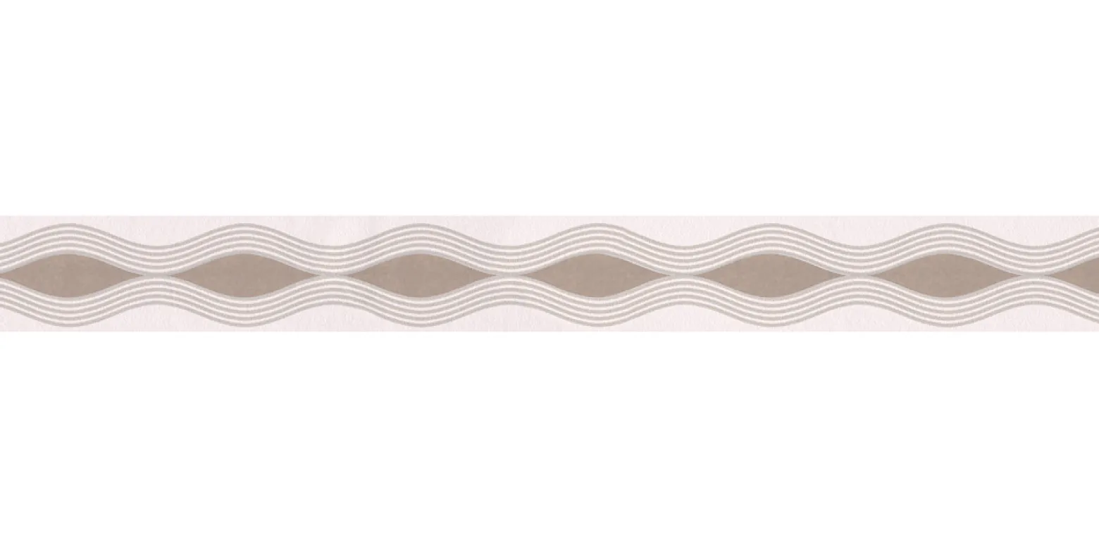Tapetenbordüre Borte Wellen weiß taupe AS 2822-24