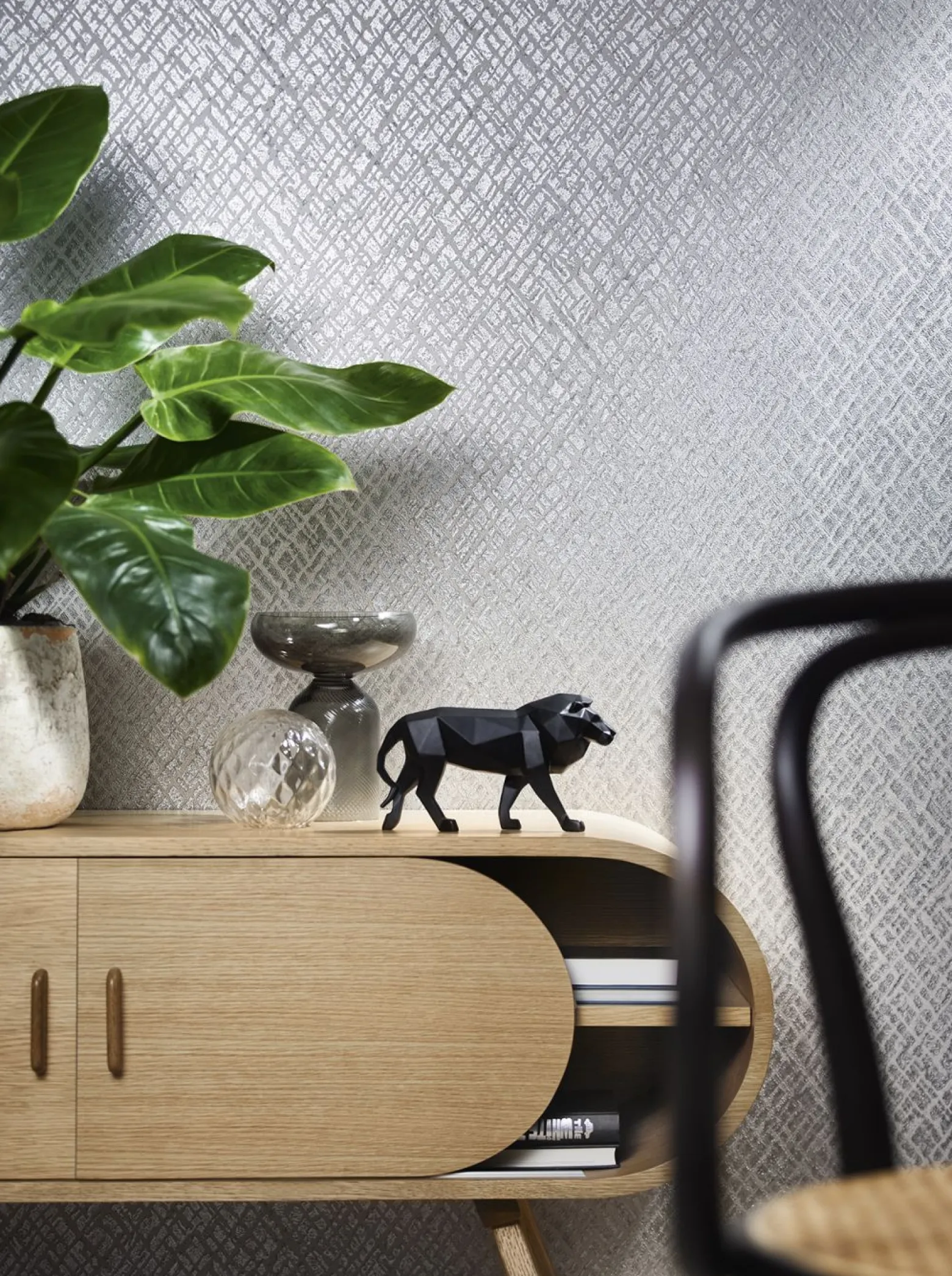 Tapete Papis Loveday Grau Silber Struktur 86731