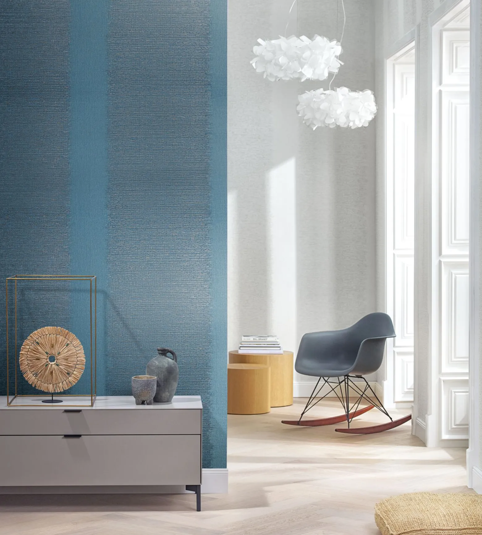 Tapete Papis Loveday Petrol Linienmuster 86758