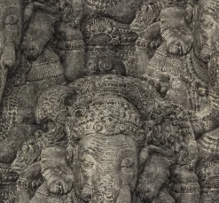 Tapete Rasch Crispy Paper Hindu Elefant schwarz 525502