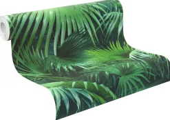 Tapete Rasch Crispy Paper Natur grün 524901