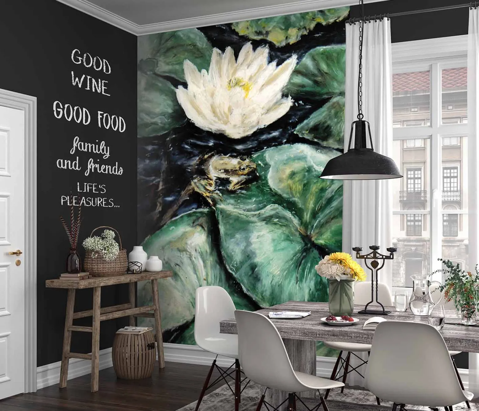 Tapete Seerose Floral Teich Guido Maria Kretschmer grün