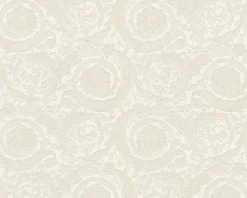 Tapete Versace Home Blumen creme Metallic 93583-2