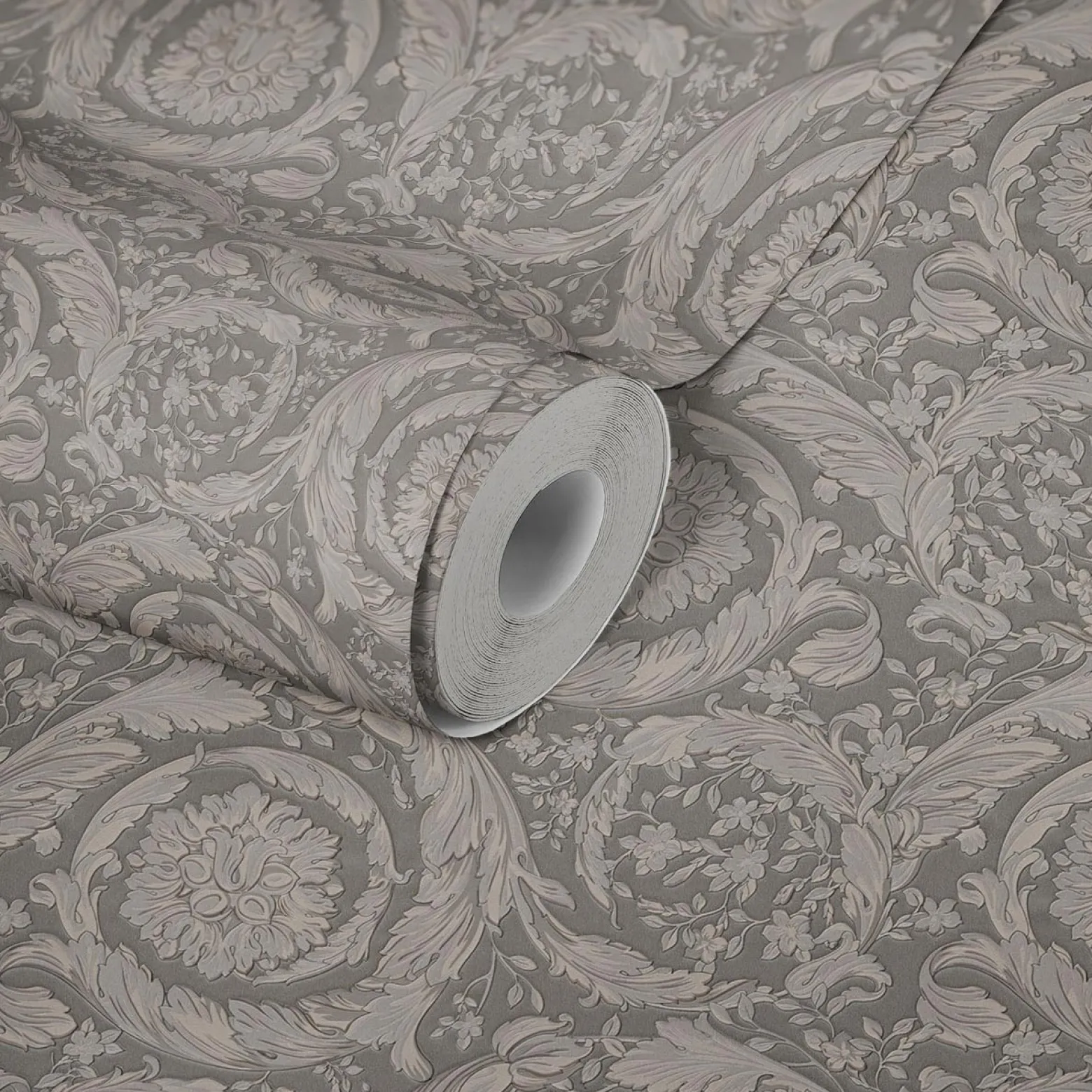 Tapete Versace Home Blumen grau Metallic 93583-6