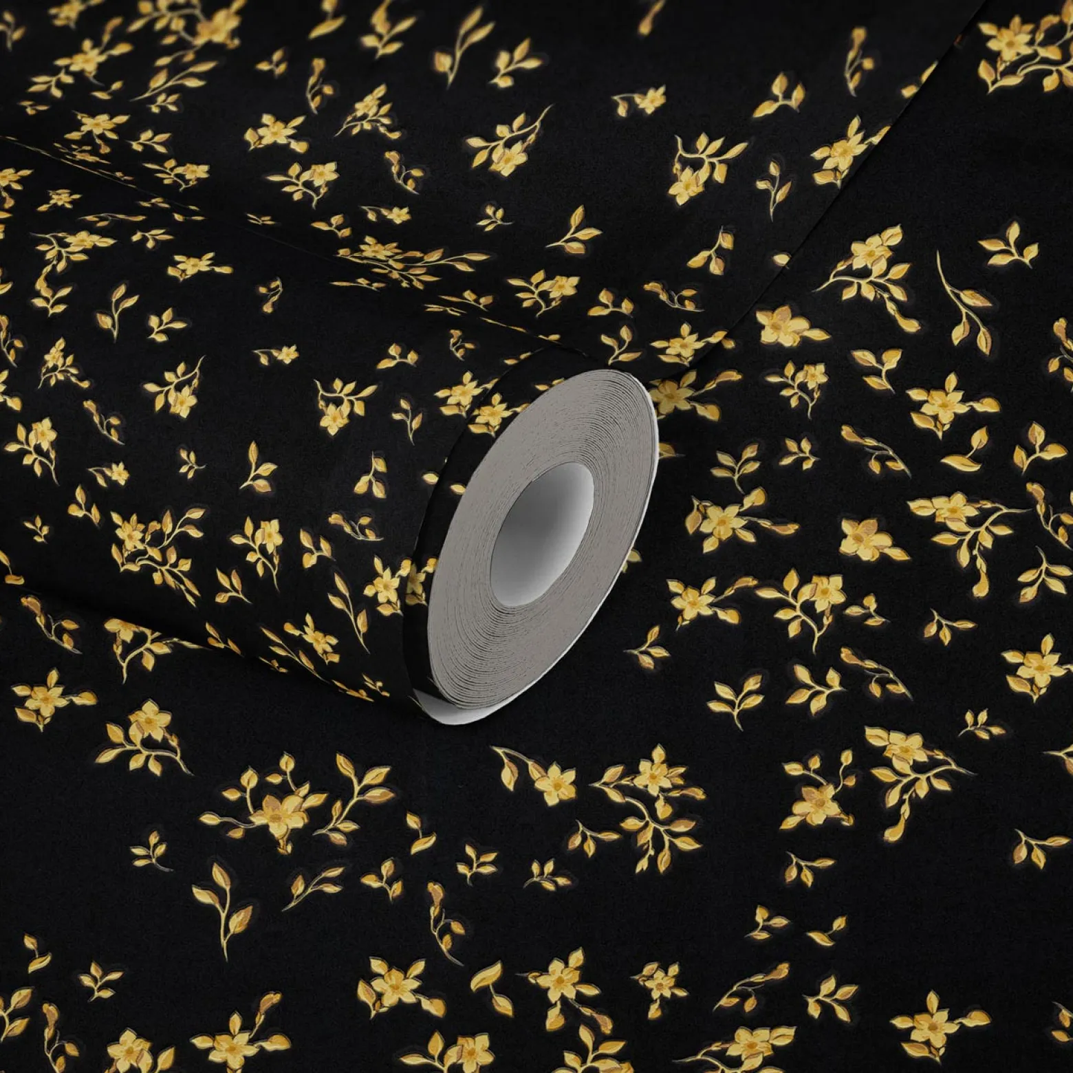 Tapete Versace Home Blumen schwarz gold Metallic 935854