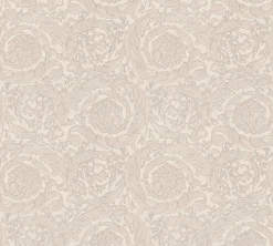Tapete Versace Home Blumen silber-weiß Metallic 93583-5