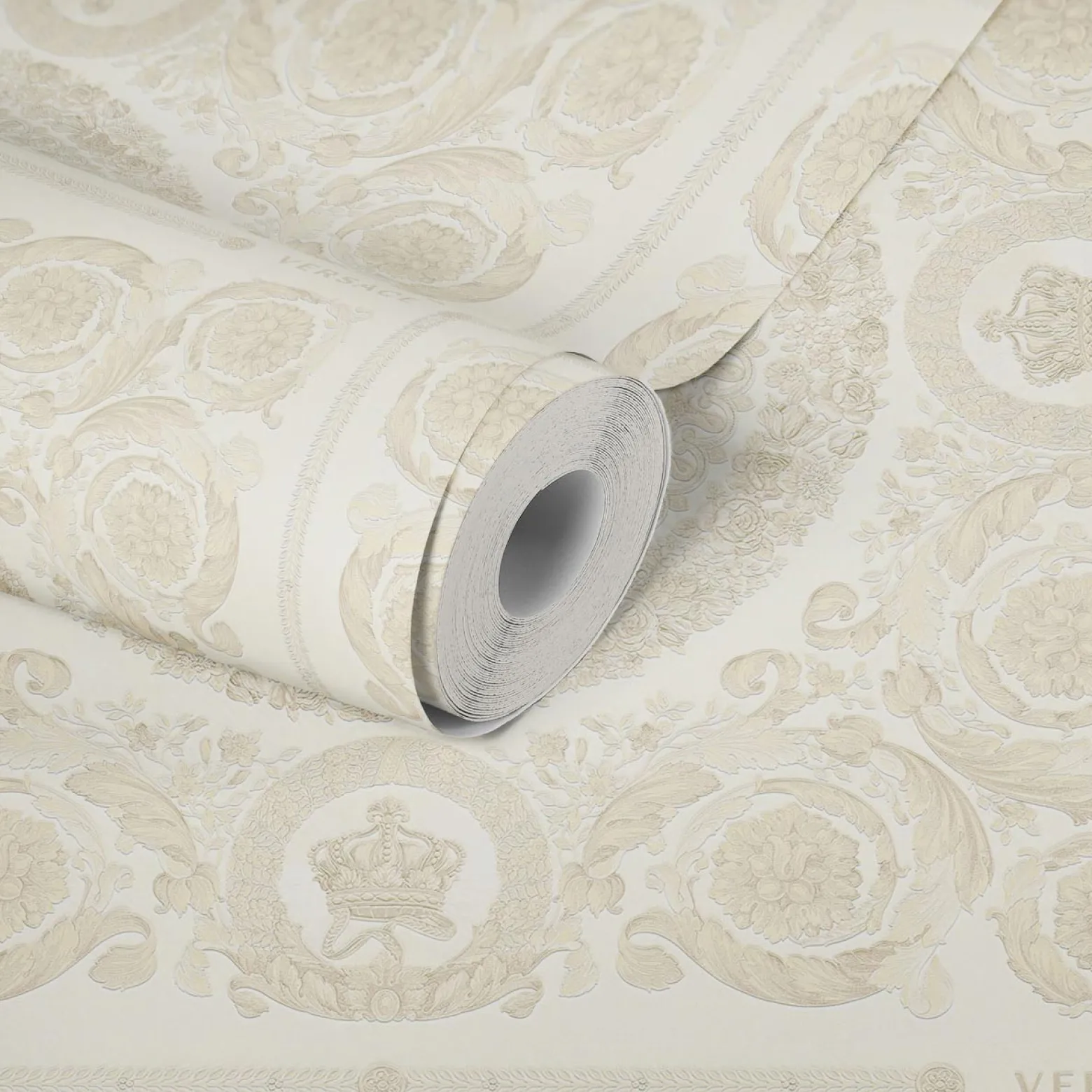 Tapete Versace Home Floral Kacheln creme Metallic 370551