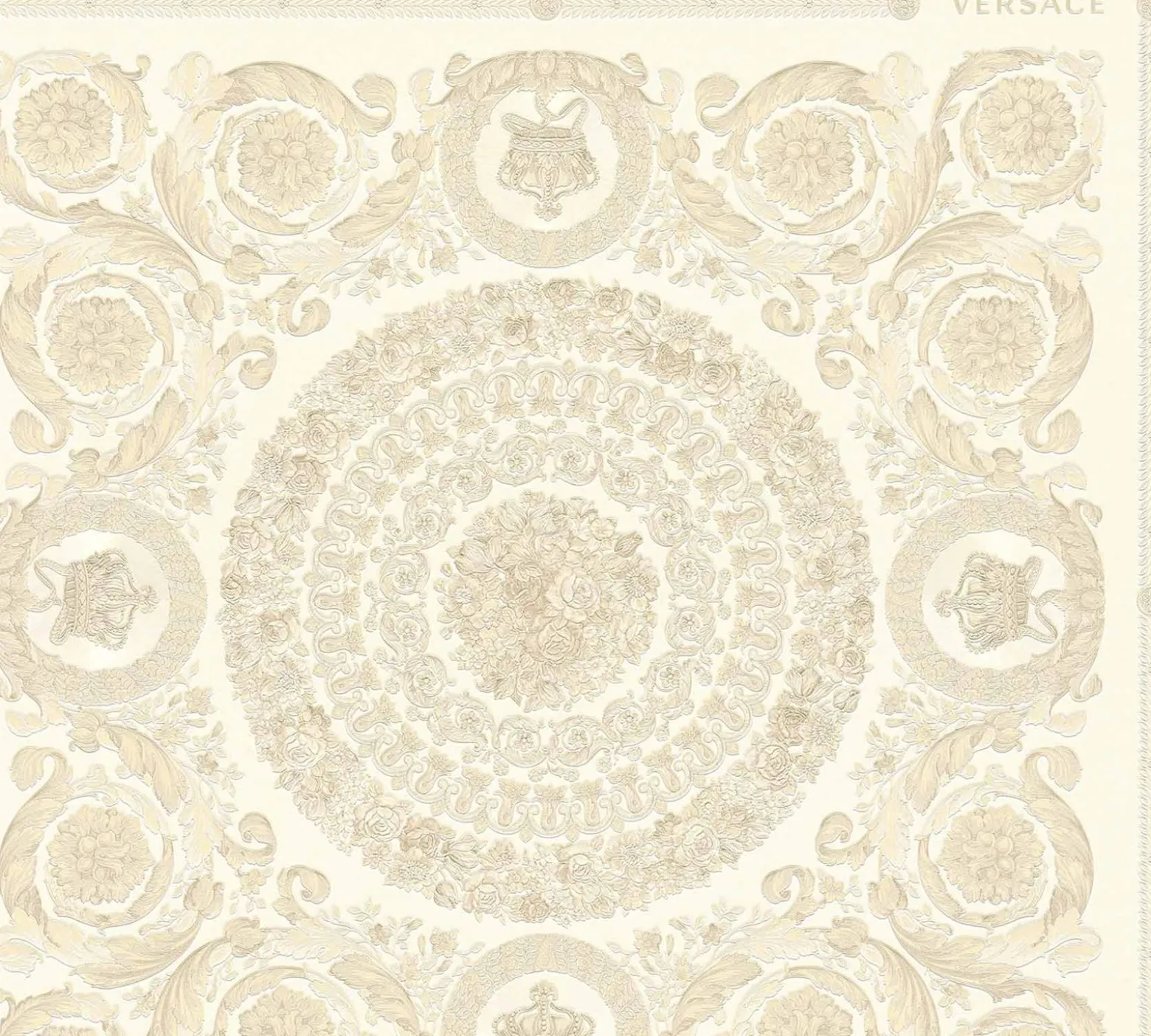 Tapete Versace Home Floral Kacheln creme Metallic 370551
