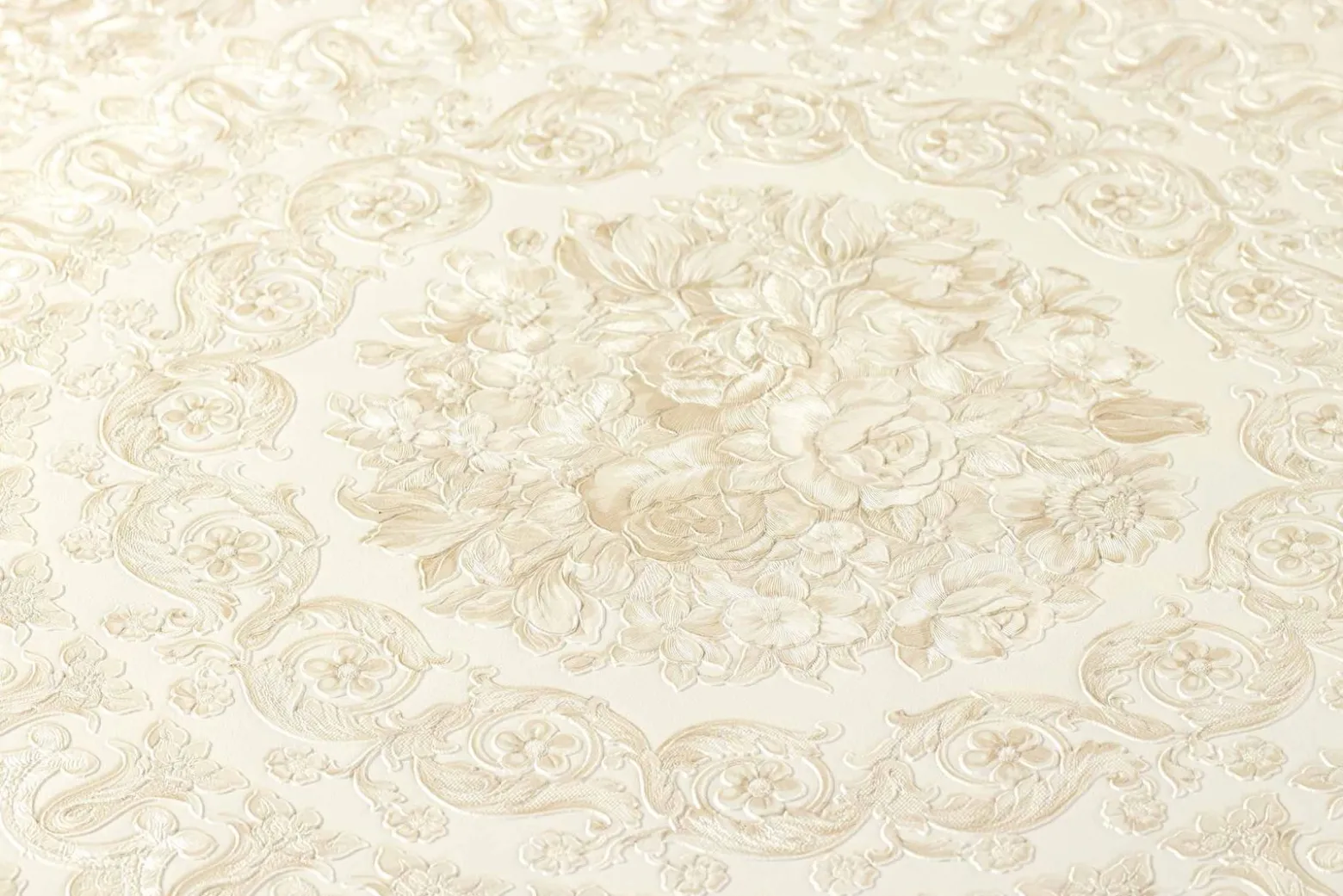Tapete Versace Home Floral Kacheln creme Metallic 370551