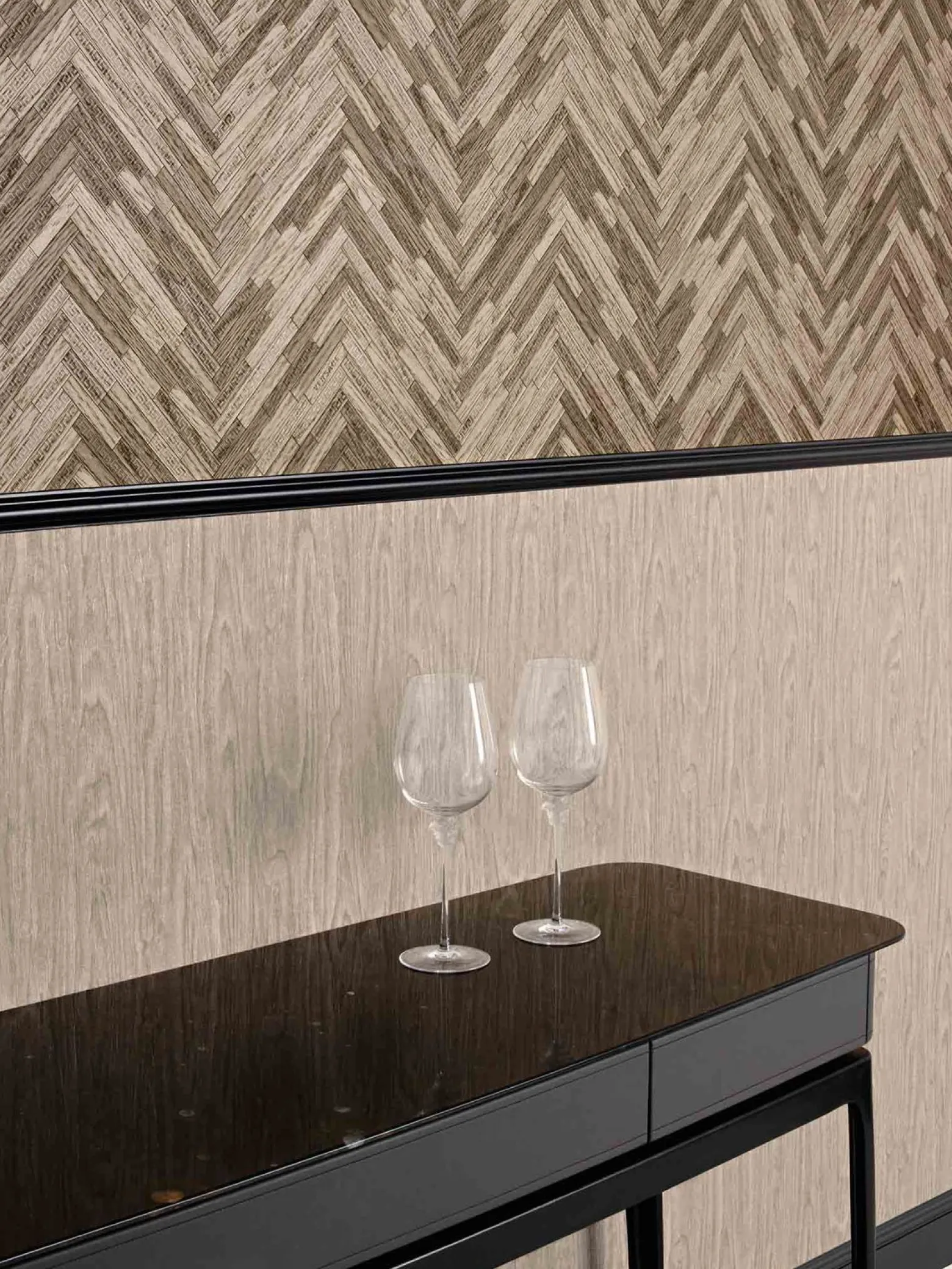 Tapete Versace Home Holzmaserung beige Glanz 370522