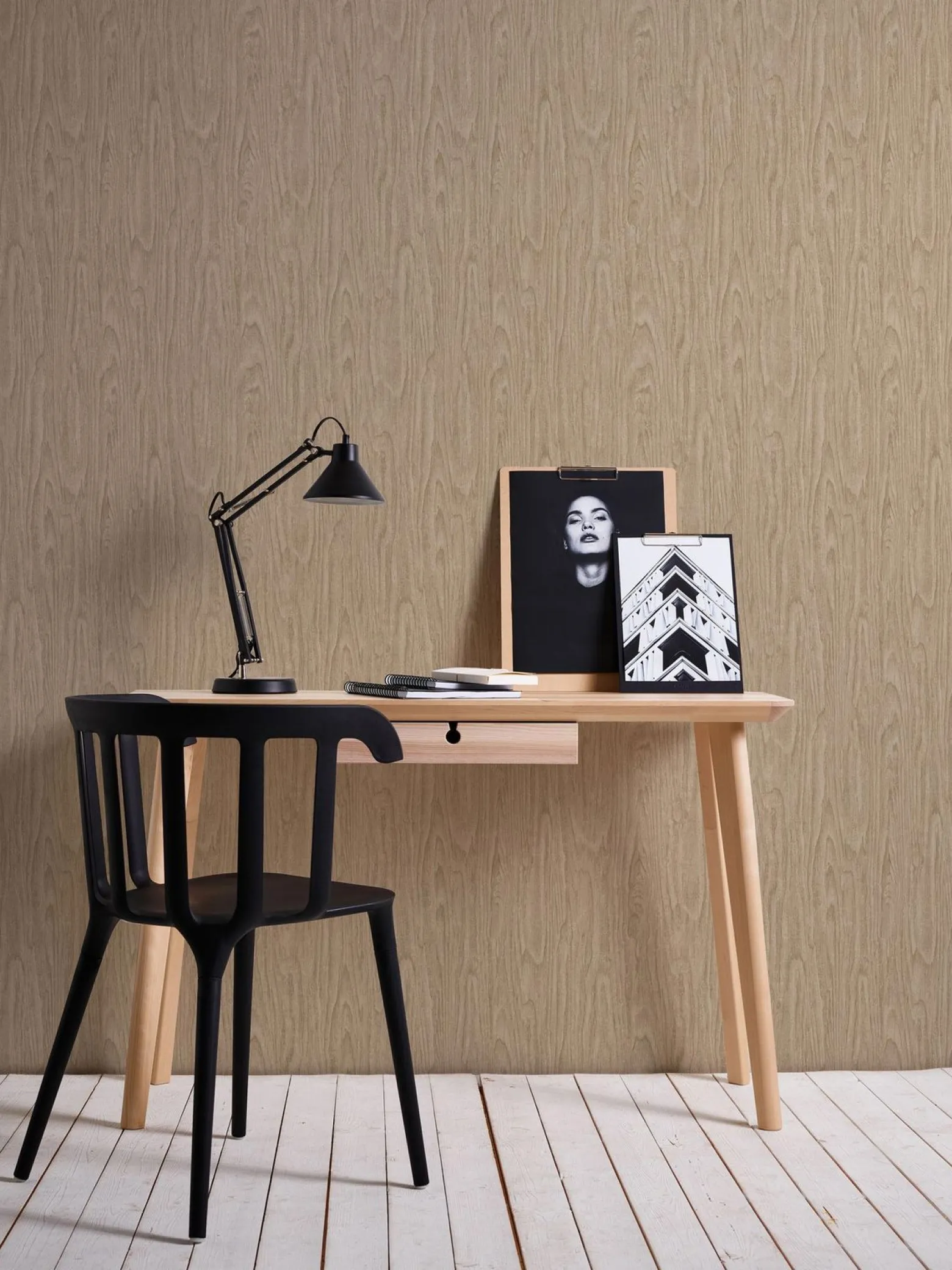 Tapete Versace Home Holzmaserung beige Glanz 370522
