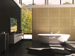 Tapete Versace Home Kacheln beige gold Metallic 370554