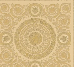 Tapete Versace Home Kacheln beige gold Metallic 370554