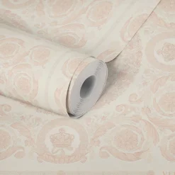 Tapete Versace Home Kacheln rosa creme Metallic 370556
