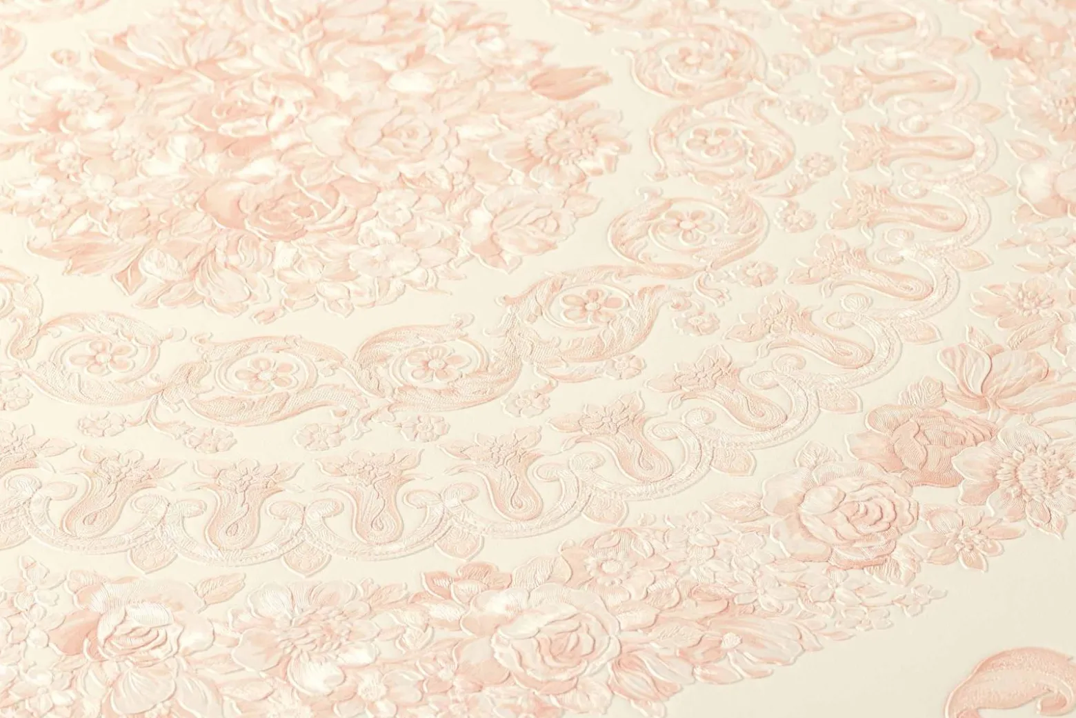 Tapete Versace Home Kacheln rosa creme Metallic 370556