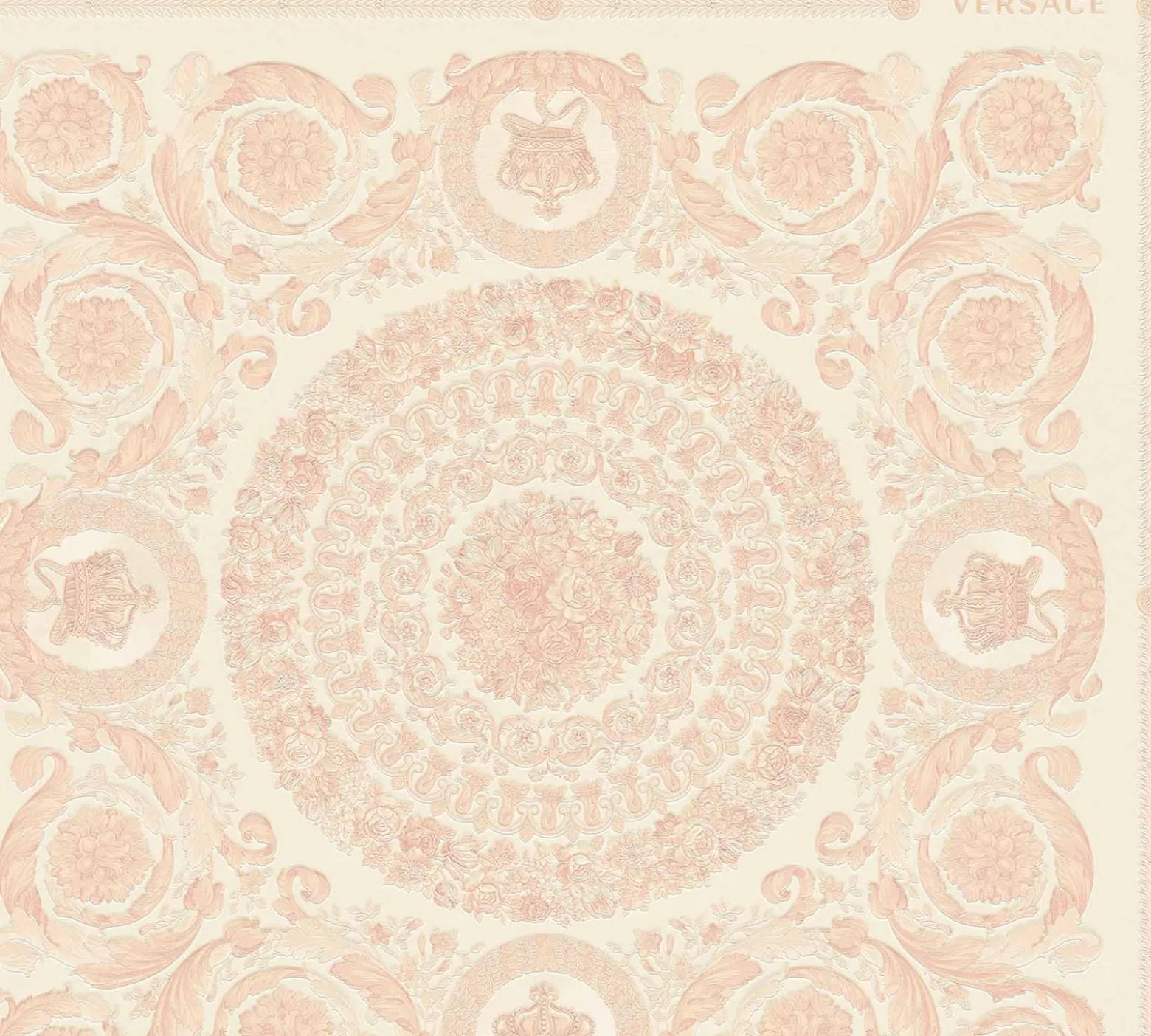 Tapete Versace Home Kacheln rosa creme Metallic 370556