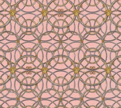 Tapete Versace Home Kreise rosa silber Metallic 370496