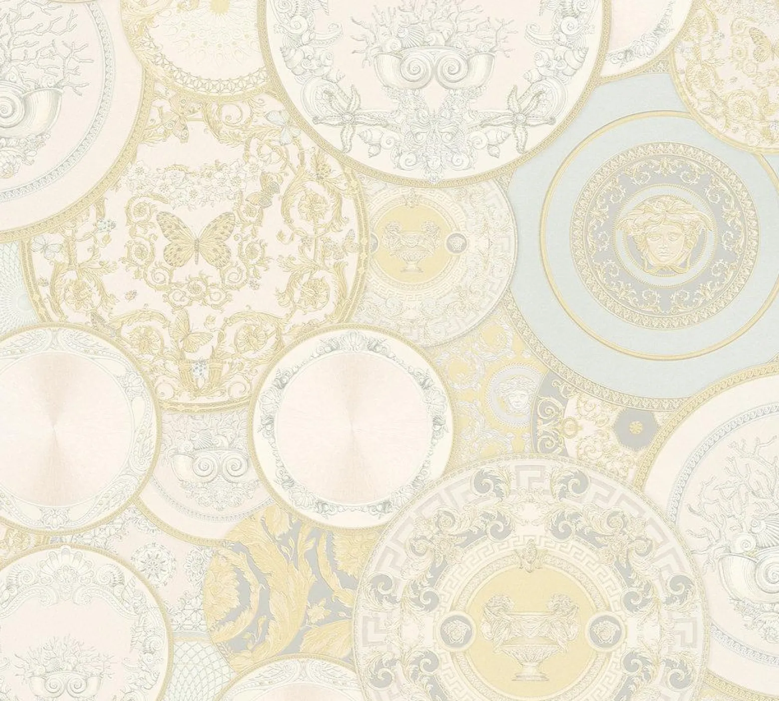 Tapete Versace Home Teller creme-silber Metallic 34901-2