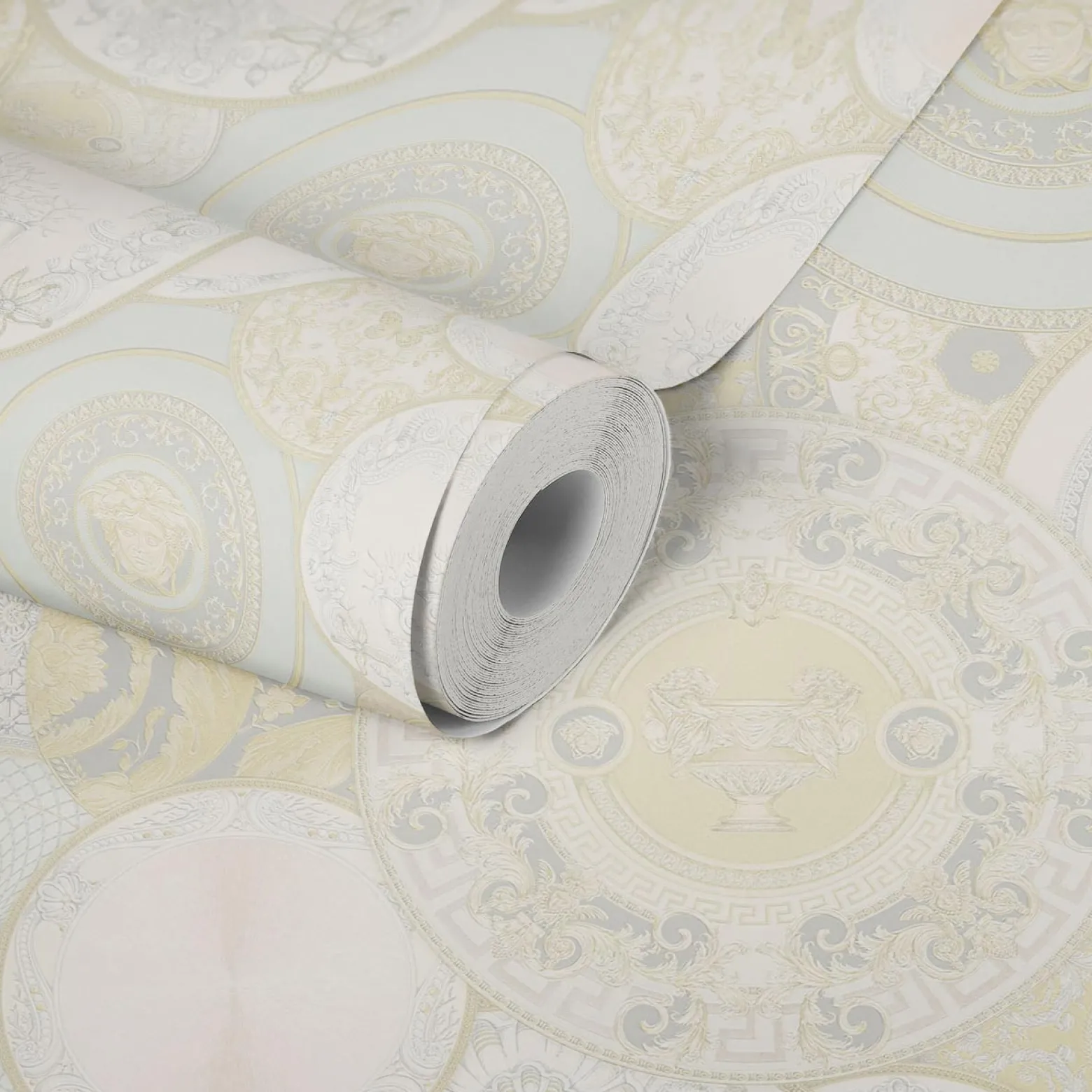 Tapete Versace Home Teller creme-silber Metallic 34901-2