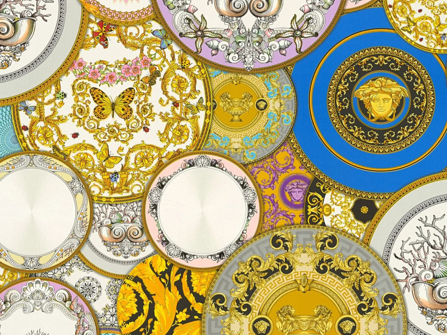 Tapete Versace Home Teller Design bunt Metallic 34901-1
