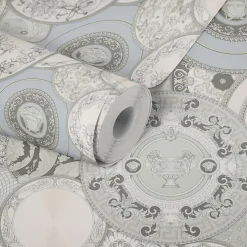 Tapete Versace Home Teller silber-weiß Metallic 34901-3