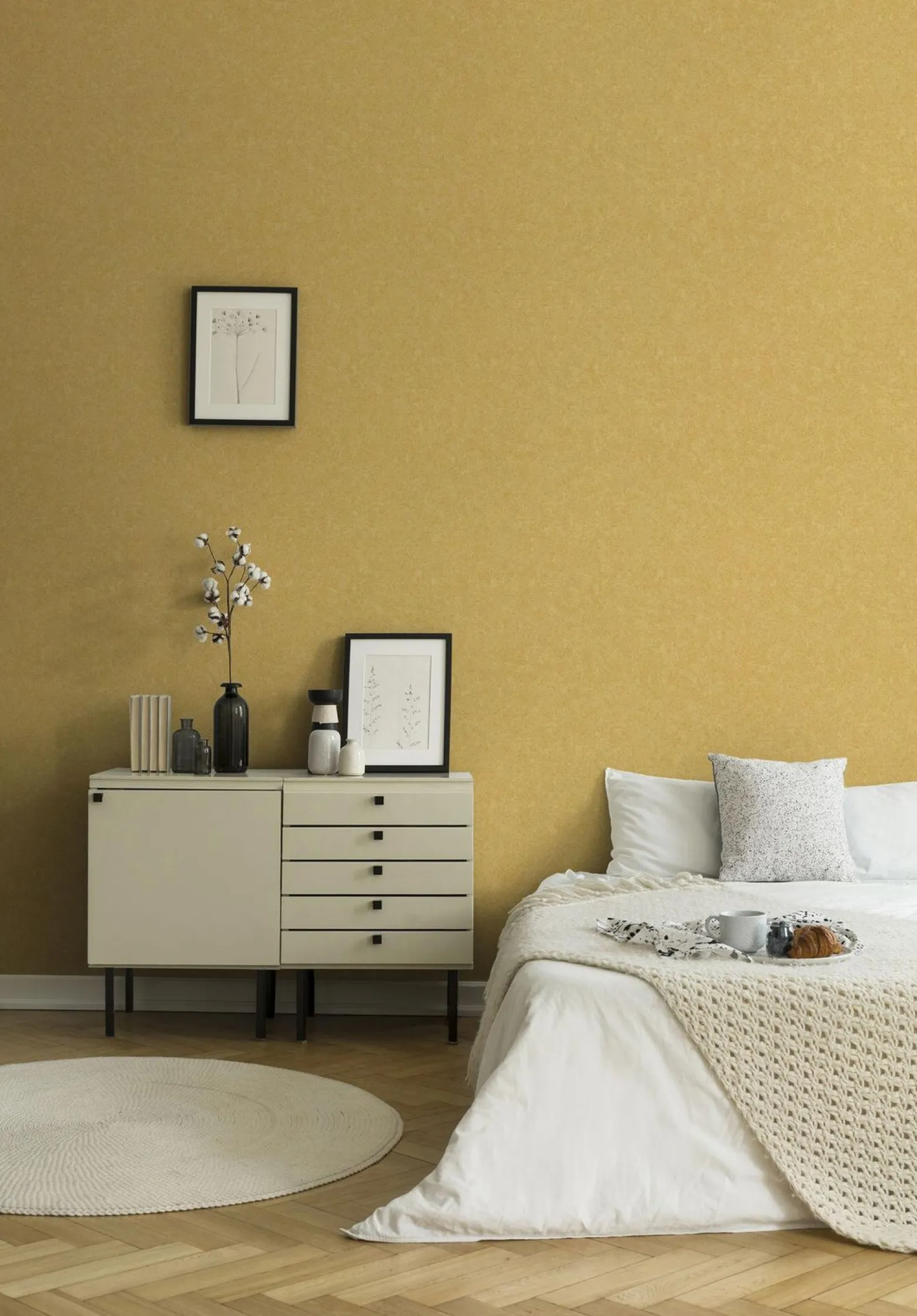 Tapete Versace Home Uni Struktur braun-gold 93582-3