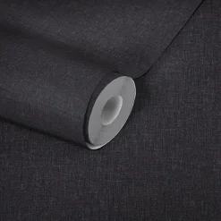 Tapete Versace Home Uni Textil schwarz Glanz 962339