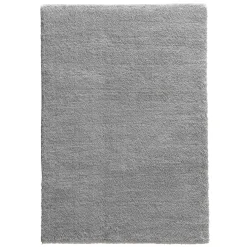 Teppich flauschig einfarbig hellgrau Hochflor Astra Salerno