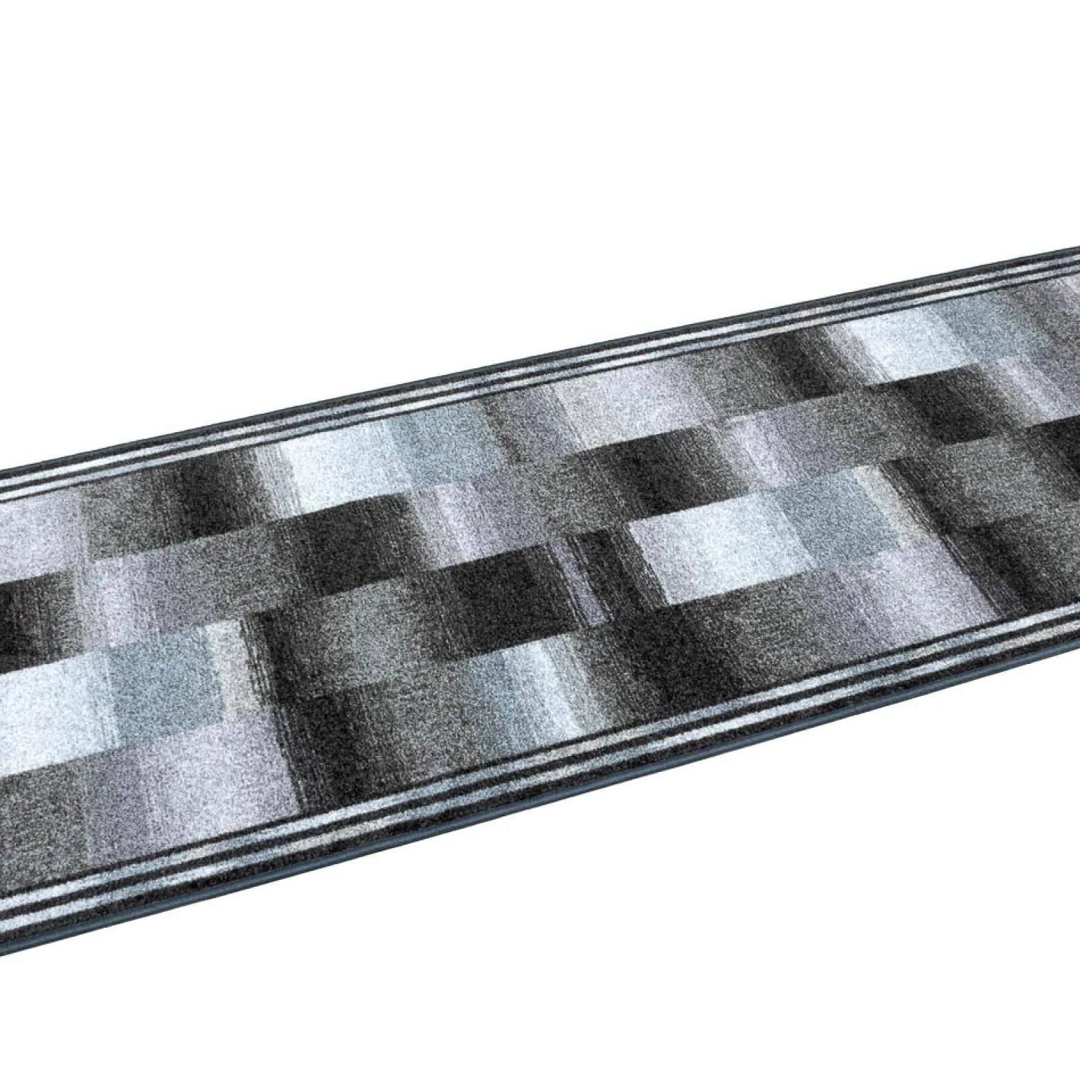 Teppichläufer Läufer Ikat Muster grau blau 67cm Breite