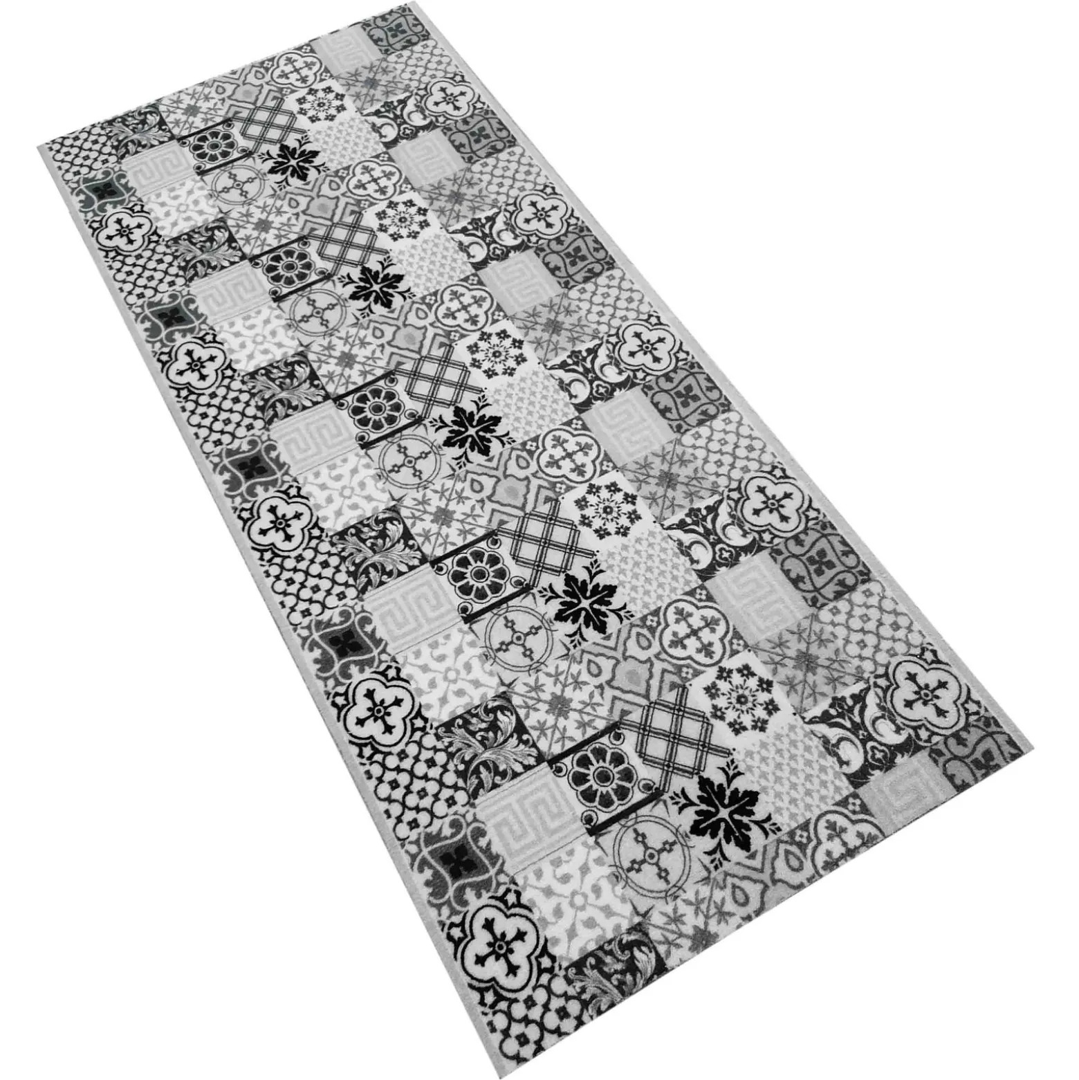 Teppichläufer Teppich Kachel Fliesen Mosaik | waschbar