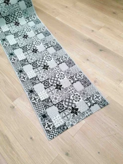 Teppichläufer Teppich Kachel Fliesen Mosaik | waschbar