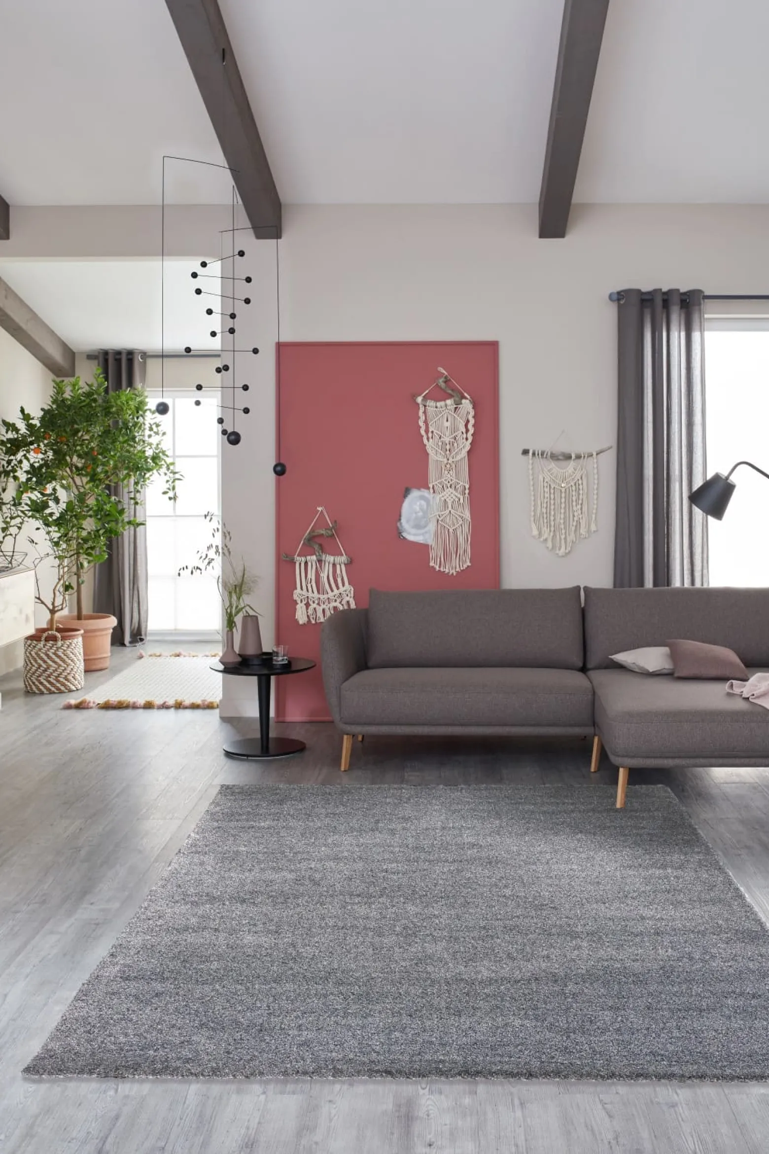 Teppich Schöner Wohnen einfarbig grau Schlafzimmer Pure