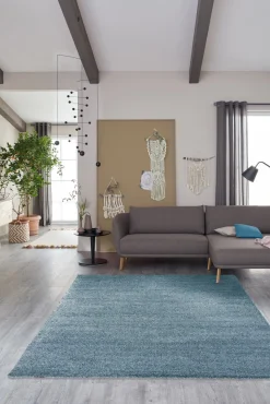 Teppich Schöner Wohnen einfarbig türkis Schlafzimmer Pure